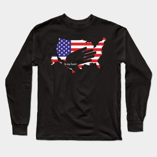 In My Heart. USA v.1 Long Sleeve T-Shirt